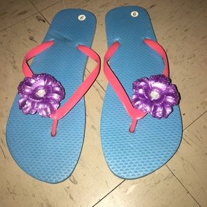 blue flip flops